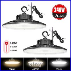 2PACK 240W 3000K 4000K 5000K Commercial High Bay LED Light Fixture Waterproof UL