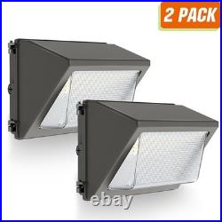 2PCS 120W LED Wall Pack Light Dusk-to-Dawn Commercial Outdoor Security Lighting