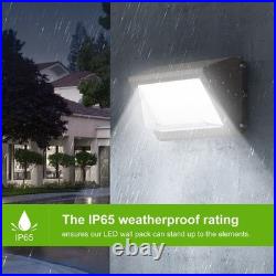 2PCS 120W LED Wall Pack Light Dusk-to-Dawn Commercial Outdoor Security Lighting