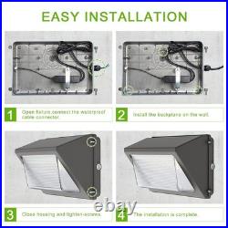 2PCS 120W LED Wall Pack Light Dusk-to-Dawn Commercial Outdoor Security Lighting