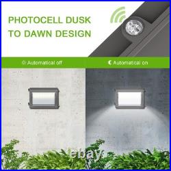 2PCS 120W LED Wall Pack Light Dusk-to-Dawn Commercial Outdoor Security Lighting