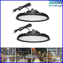 2PCS 300W UFO LED High Bay Light Shop Work Warehouse Industrial Lighting 6000K
