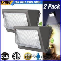 2PC 120W LED Wall Pack Light Dusk to Dawn Garden Street Security Wall Lamp 5000K