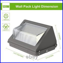 2PC 120W LED Wall Pack Light Dusk to Dawn Garden Street Security Wall Lamp 5000K