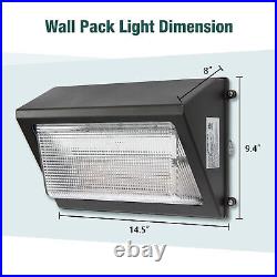2Pack 100W LED Wall Pack Light Dusk to Dawn Photocell Sensor 12000LM 5000K IP65