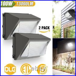 2Pack 100W LED Wall Pack Light Street Garden Dusk to Dawn Exterior Lighting Lamp