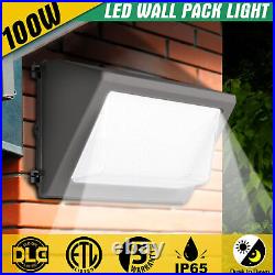 2Pack 100W LED Wall Pack Light with photocell Dusk to Dawn Commercial Industrial