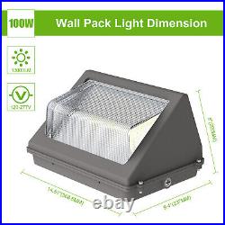 2Pack 100W Led Wall Pack Light Dusk to Dawn Commercial Outdoor Security Lighting
