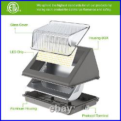 2Pack 100W Led Wall Pack Light Dusk to Dawn Commercial Outdoor Security Lighting