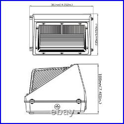 2Pack 120W Led Wall Pack Light Dusk to Dawn Commercial Outdoor Security Lighting