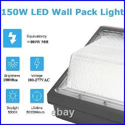 2Pack 150W Led Wall Pack Light Dusk to Dawn Commercial Outdoor Security