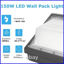 2Pack 150W Led Wall Pack Light Dusk to Dawn Commercial Outdoor Security Lighting