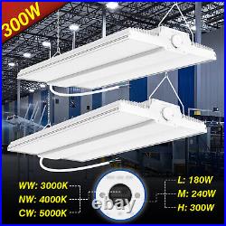 (2Pack) 1.8FT LED Linear High Bay Light 300W 45000 Lumen 3-5K Shop Hanging Light