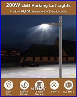 2Pack 200W LED Parking Lot Lighting Slip Fitter Commercial Outdoor Shoebox Light