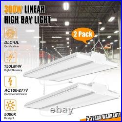 2Pack-300W Commercial LED Linear High Bay Light Workshop Garage Ceiling Lights