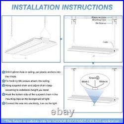 2Pack-300W Commercial LED Linear High Bay Light Workshop Garage Ceiling Lights