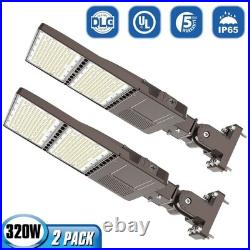 2Pack LED Parking Lot Light 320W Dusk to Dawn Commercial Shoebox Street Lighting