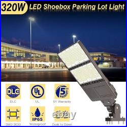 2Pack LED Parking Lot Light 320W Dusk to Dawn Commercial Shoebox Street Lighting