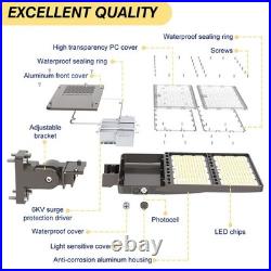 2Pack LED Parking Lot Light 320W Dusk to Dawn Commercial Shoebox Street Lighting
