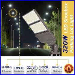 2Pack LED Parking Lot Light 320W Dusk to Dawn Commercial Shoebox Street Lighting