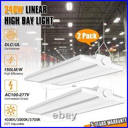 2Pack Linear High Bay Warehouse LED Shop Lighting Fixture 240W 4500K/5000K/5700K
