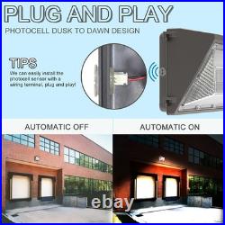 2Pcs 120W LED Wall Pack Light With photocell Dusk to Dawn Commercial Industrial