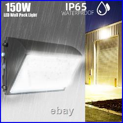2Pcs 150W LED Wall Pack Light Commercial Industrial Outdoor Parking Lot Light