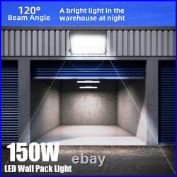 2Pcs 150W LED Wall Pack Light Commercial Industrial Outdoor Parking Lot Light