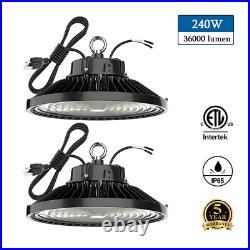 2Pcs 240W UFO LED High Bay Light Dimmable Commercial Industrial Light 36000lm