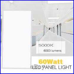 2Pcs 2x4FT 60W 5000K Flat LED Troffer Panel Light, Drop Ceiling Flat Panel, 7200LM