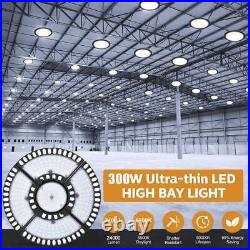 2Pcs 300W UFO LED High Bay Light Deformable Shop Fixture Lighting Chain Mount