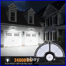 2Pcs 300W UFO LED High Bay Light Deformable Shop Fixture Lighting Chain Mount