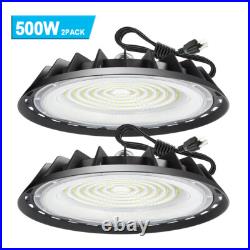 2Pcs 500W UFO LED High Bay Light Commercial Industrial Factory Warehouse Light
