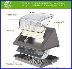 2Pcs 80W LED Wall Pack Light with Dusk to Dawn Outdoor Security Lighting Fixture