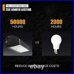 2Pcs/Pack 60Watt Led OutdoorFull Cut Off Wall Pack Light 5000K ETL DLC -350W HID