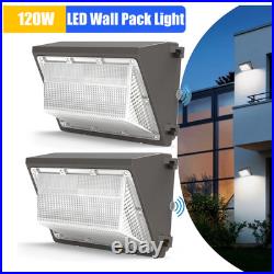 2X 120W LED Wall Pack Light withphotocell Dusk to Dawn Commercial Industrial 5000K