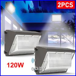 2X 120W LED Wall Pack Light withphotocell Dusk to Dawn Commercial Industrial 5000K