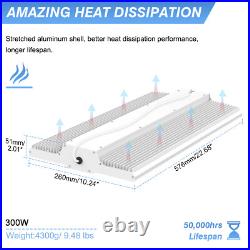 2X 300W LED Linear High Bay Shop Light Warehouse Commercial Garage Lamp 45000lm