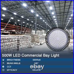 2X LED High Bay Lights UFO 500W Warehouse Led Shop Light Fixture Area Lighting