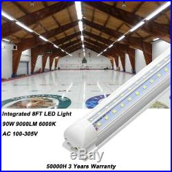 2-100PCS T8 LED Tube Light Fixtures 4FT 8FT Shop Lights 6000K 14-90W V-shaped