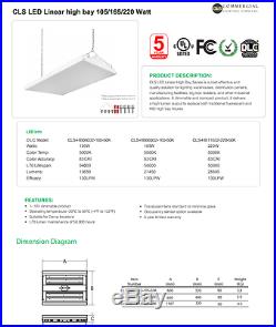 2' LED High Bay Shop Light 105W Bright 14500lm 5000K Dimmable Commercial Fixture