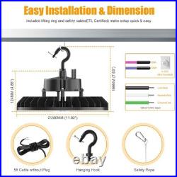 2 PACK 200W UFO Led High Bay Light Dimmable Warehouse Shop Fixture 30,000 Lumen