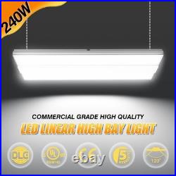 2 PACK -240W LED Linear High Bay Light Warehouse Workshop Ceiling Hanging Lights