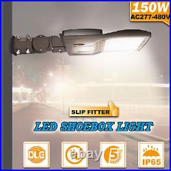 2-PACK 480V LED Parking Lot Light 150W- DLC Listed 21000LM 5000K Slip Fit Mount