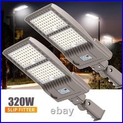2 PACK LED Street Area Light 320W Shoebox Outdoor Parking Lot Pole Light Fixture