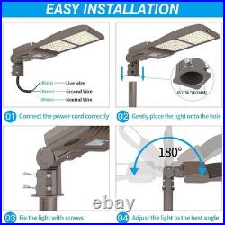 2 PACK LED Street Area Light 320W Shoebox Outdoor Parking Lot Pole Light Fixture