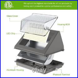 2 Pack 120 Watt Led Wall Pack Light With Dusk to Dawn Outdoor Security Wall Lamp