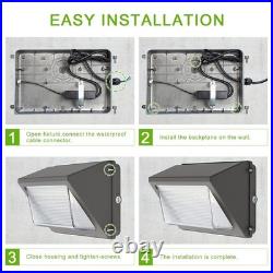 2 Pack 120 Watt Led Wall Pack Light With Dusk to Dawn Outdoor Security Wall Lamp