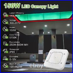 2-Pack 150W LED Canopy Gas Station Light 21000LM LED Parking Garage Light 5700K