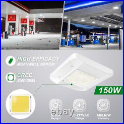 2 Pack 150W LED Canopy Light Parking Lot Gas Station Lamp IP65 21000LM 5700k UL